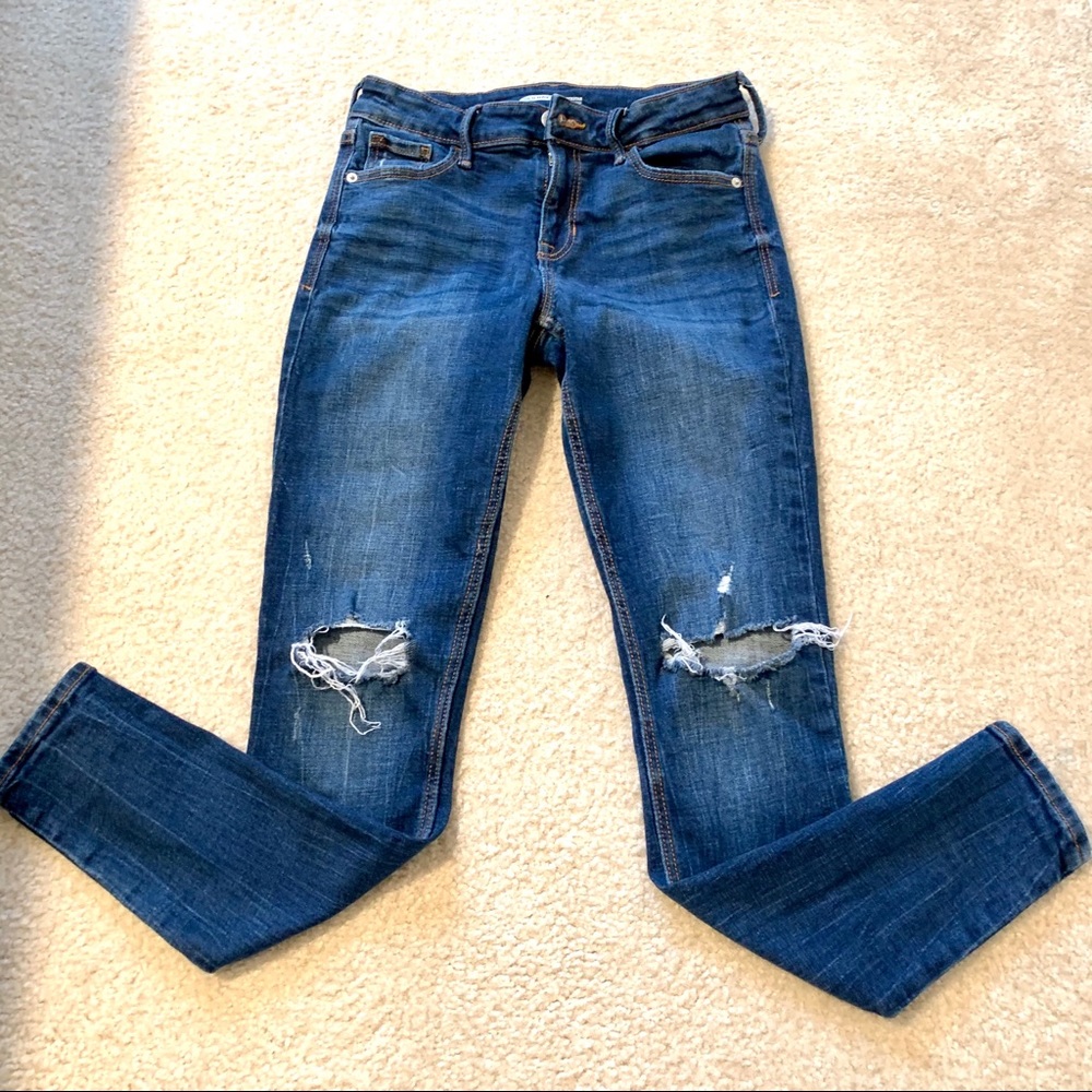 OLD NAVY Distressed Rockstar Super Skinny Jeans—4